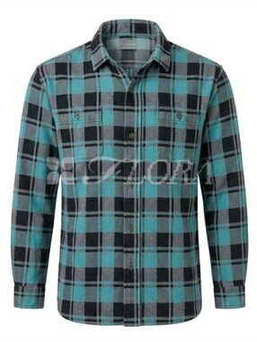 Comfort Outfitters Flannel Shacket Large Green Check Plaid Heavy Outdoor Work